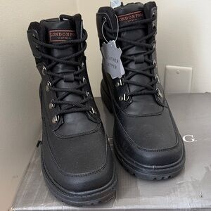 Men's Black London Fog LFM Waterproof Insulated Camden Hiking Boots Sz 13